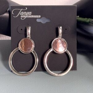 Silver and Copper Hoop Earrings 2 inch